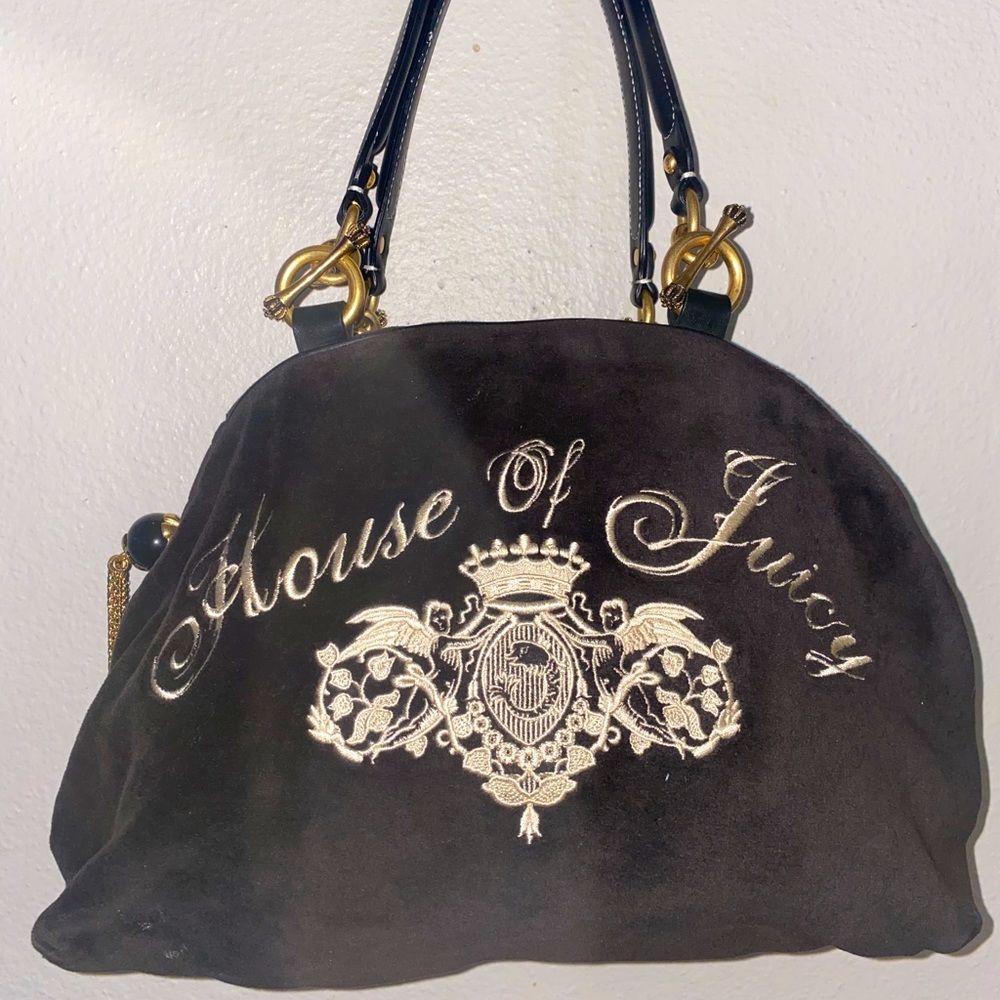 Juicy couture brown velour bowler bag/purse